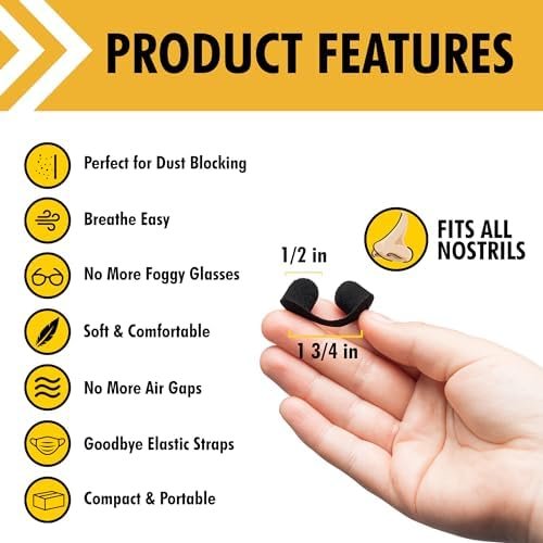 Dust Mask for Nose - Nose Filter Dust Blocker, Disposable Breathable Woodworking, Lawn Mowing, Construction - Image 3