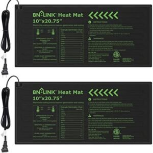 BN-LINK Durable Seedling Heat Mat Warm Hydroponic Heating Pad Waterproof 10" x 20.75" - 2 Pack for Seed Starting Greenhouse and Germination