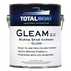 TotalBoat Gleam Marine Spar Varnish, Gloss and Satin Polyurethane Finish for Wood, Boats and Outdoor Furniture (Clear Gloss Gallon)