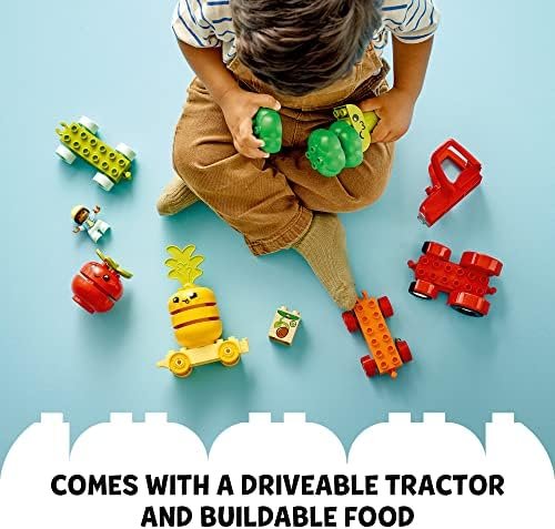 LEGO DUPLO My First Fruit and Vegetable Tractor Toy 10982, Stacking and Color Sorting Toys for Babies and Toddlers Ages 1 .5-3 Years Old, Educational Early Learning Set - Image 4