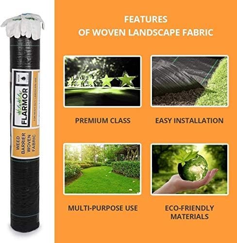 Woven Landscape Fabric – 4Ft x 100Ft, 140GSM Weed Barrier Cloth, Heavy Duty Garden Weed Barrier Fabric Roll, Landscaping Fabric Weed Control W/WeedStop Technology,Commercial Weed Block (Black) - Image 9