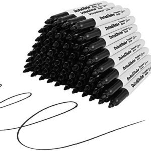 Dabo&Shobo 60 Pack Black Permanent Markers, Fine Point, Assorted Colors, Works on Plastic,Wood,Stone,Metal and Glass for Doodling, Coloring