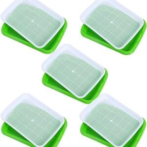 XMSound 5 Pack Seed Sprouter Tray, Seed Germination Tray BPA Free Nursery Tray for Seedling Planting Great for for Garden Home Office (5)