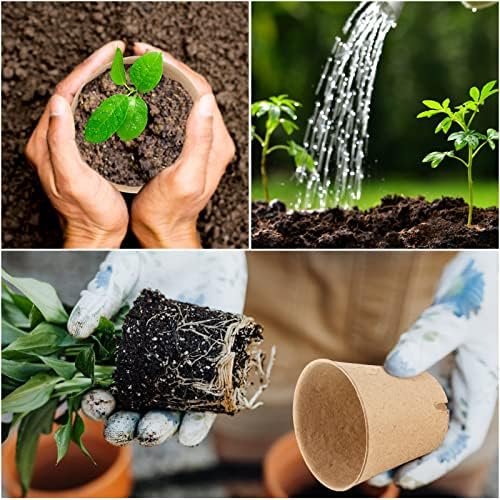 100PCS Peat Pots, 3.15Inch Seed Starting Pots with Drainage Holes Round Nursery Pot, Garden Germination Nursery Pot Bonus 20 Plant Labels - Image 4