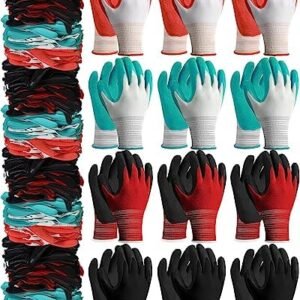 Gardening Gloves for Women and Ladies, 24 Pairs Breathable Rubber Coated Yard Garden Gloves Bulk, Outdoor Protective Work