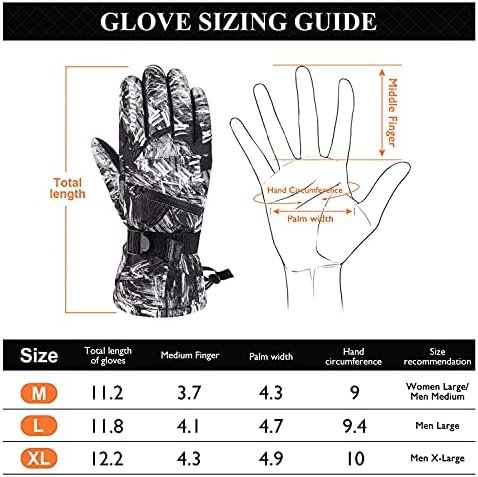 Ski Gloves, Waterproof Snow Gloves -30℉ Winter Gloves for Cold Weather Touchscreen Snowboard Gloves Warm for Men Women - Image 7