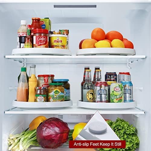 2 Set, 10 Inch Non-Skid Lazy Susan Organizers - Turntable Rack for Cabinet, Pantry Organization and Storage, Kitchen, Fridge, Bathroom Makeup Vanity Countertop, Under Sink Organizing, Spice Rack - Image 6