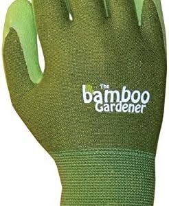 Bellingham C5301S The Bamboo Gardener Work Gloves, Made of Sustainable Bamboo Rayon Fiber, Durable Natural Rubber Palm and Fingers, Small, Green