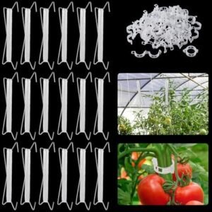 Aulock 30 pcsTomato Support Hooks, Durable Plant Climbing Hooks Set with Tomato Clips 39ft Twine, Garden J Hooks Support Trellises Tool Kit for Cucumber Peppers Grapes Eggplants Vine Plants Flowers