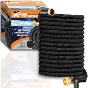 X-Hose Pro Expandable Garden Hose 50 Ft, Heavy Duty Lightweight Retractable Water Hose, Flexible Hose, Weatherproof, Crush Resistant Solid Brass Fittings, Kink Free Expandable Hose as Seen on TV