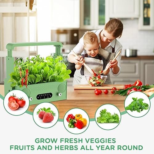 NOVIIML s Growing System 7 Pods Kitchen Herb Garden Indoor Kit with Grow Light, Bluetooth Speaker, Automatic Timer, Plant Germination Kits Countertop Garden for Gifts Healthy Vegetables - Image 7