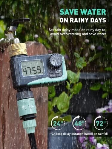 RAINPOINT Sprinkler Timer with Brass Swivel, Water Timer for Garden Hose, Programmable Hose Timer with Rain Delay/Manual Watering, Digital Irrigation Timer System for Lawns, 1 Outlet - Image 4