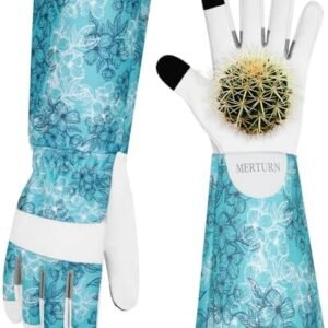 Leather Long Gardening Gloves for Women Thorn Proof Garden Gloves Yard Working Gloves