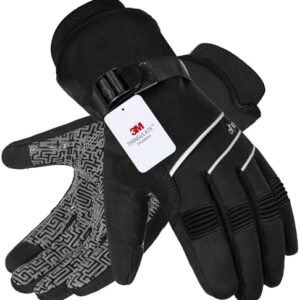 MOREOK Waterproof & Windproof -30°F Winter Gloves for Men/Women, 3M Thinsulate Thermal Gloves Touch Screen Warm Gloves for Skiing,Cycling,Motorcycle,Running