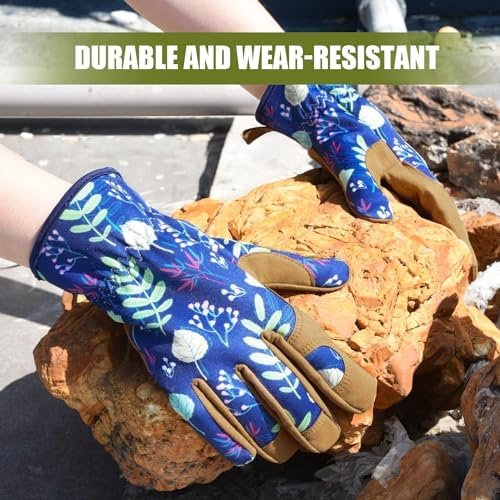 Leather Gardening Gloves Thorn Proof for Women,Womens Garden Work Gloves Gifts,Weed Pulling Gloves for Planting,Pruning - Image 4