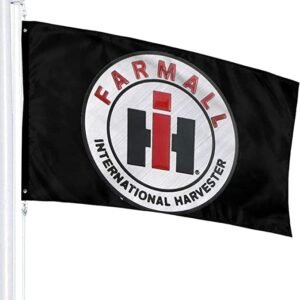 Collectible Antique for Collectors of IH International Harvester Farmall Black Flag 3'x5' with Metal Grommets on Left Side