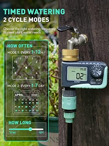 RAINPOINT Sprinkler Timer with Brass Swivel, Water Timer for Garden Hose, Programmable Hose Timer with Rain Delay/Manual Watering, Digital Irrigation Timer System for Lawns, 1 Outlet - Image 2