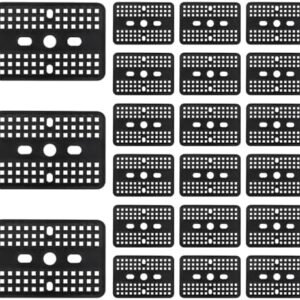 50Pcs Landscape Staple Gaskets, Garden Stakes Plastic Rectangle Buffer Washer, Yard Pins Gasket for Weed Barrier Fabric, They Keep The Barrier from Ripping & Create A Sturdier Hold - Black