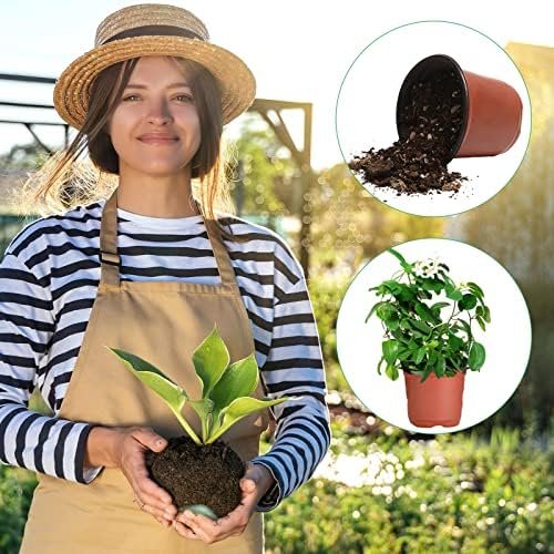 200 Pcs 6 Inch Plastic Plants Nursery Pot Seed Starting Pots Planting Pots Planter Seedling Pots Seedling Flower Plant Container for Indoor Outdoor Garden Seedling Cutting Transplanting - Image 5