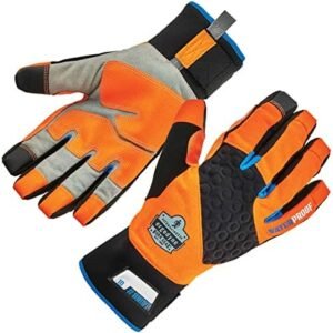 Waterproof Work Gloves, High Visibility, Thermal Insulated, Touchscreen, Enhanced Grip, Ergodyne ProFlex 818WP , Orange
