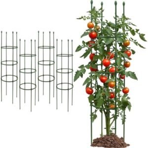 G-LEAF Tomato Cage, 5-Pack Tomatoes Plant Support Cages Trellis Garden Sticks/Stakes for Garden, Pot, Climbing Plants, Vegetables, Fruit, Flowers, 55 inch