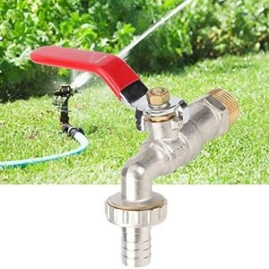 Garden Faucet, G1/2" Outside Garden Tap Easy Turn On/Off Lever Handle Water Supply Faucet