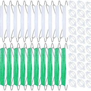 50PCS Tomato Hooks with String, Tomato and Vine Crop Trellis,Tomato Plant Support Clips with 33.3ft Twine to Prevent Tomatoes from Pinching or Falling Off