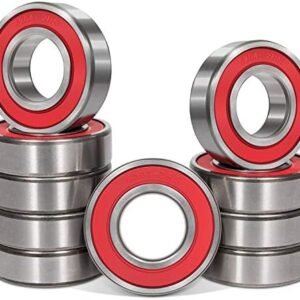 10 Pcs 6204-2RS Ball Bearings (20x47x14mm) Double Rubber Red Seal Bearing，Deep Groove for Garden Machinery, Electric Toys and Tool, etc.