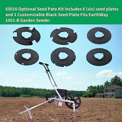 60010 Optional Seed Plate Set Fits EarthWay 1001-B Garden Seeder Contains Light Carrot, Popcorn, Cucumber,Lima Bean, Broccoli,and Blank Customizable Seed Plate. - Image 2