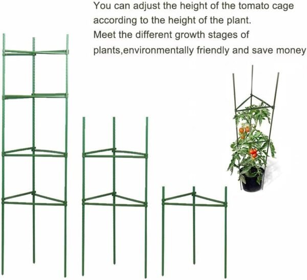 Tomato Cage 3 Pack, Assembled Plant Climbing Frame for Growing Vegetables and Fruits Garden Plant Support Stakes Flower Beds Balcony Gardening Cucumber Trellis - Image 3