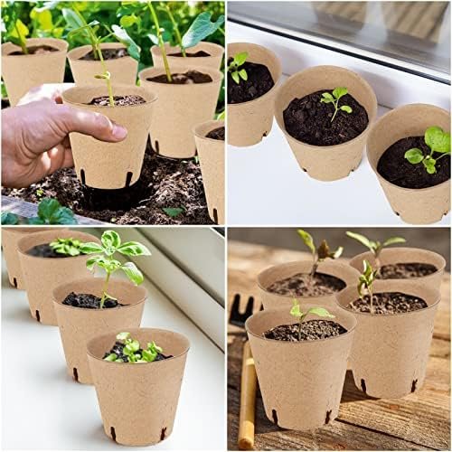 100PCS Peat Pots, 3.15Inch Seed Starting Pots with Drainage Holes Round Nursery Pot, Garden Germination Nursery Pot Bonus 20 Plant Labels - Image 6