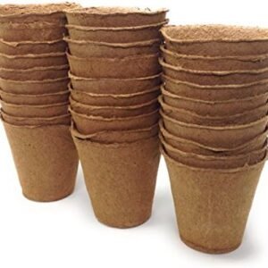 Plant Starter Peat Pots - 30 Pack of 4 Inch Pots for Your Garden, Greenhouse or Nursery - Ideal for Organic Seed Planting & Gardening