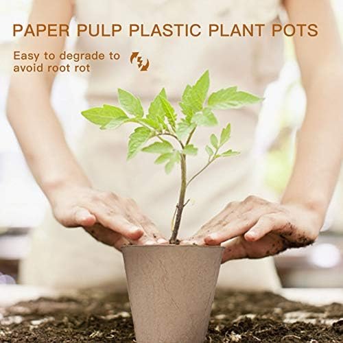 Oubest Peat Plant Pots for Plantings, Plant Starter Kit Paper Pulp Germination Planting Pots Indoor Seedling Pot Supplies 3" Round 50Pc Solid Color - Image 4