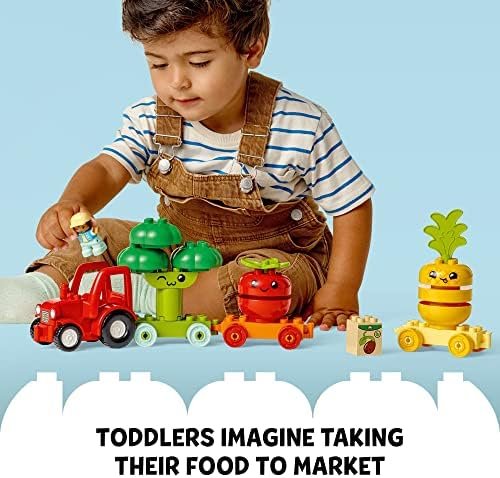LEGO DUPLO My First Fruit and Vegetable Tractor Toy 10982, Stacking and Color Sorting Toys for Babies and Toddlers Ages 1 .5-3 Years Old, Educational Early Learning Set - Image 3