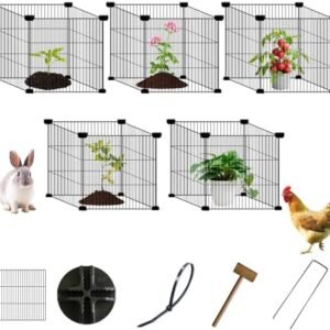 Plant Protectors from Animals,Garden Plant Covers Wire Cloche Cage Protectors to Keep Deer Cats Rabbits Dogs Birds Out DIY Steel Net (13.8" x 13.8", 20 PCS DIY)