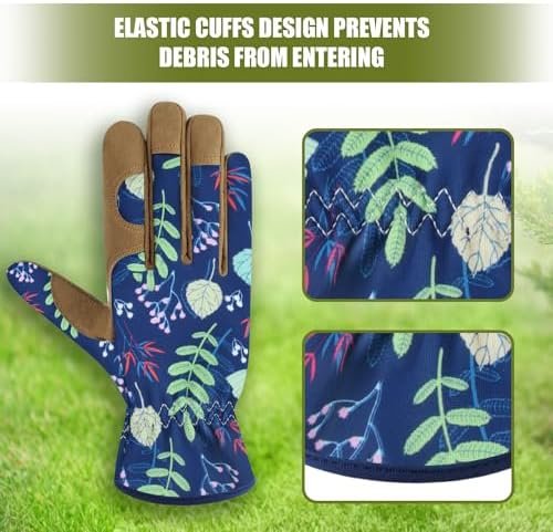 Leather Gardening Gloves Thorn Proof for Women,Womens Garden Work Gloves Gifts,Weed Pulling Gloves for Planting,Pruning - Image 6
