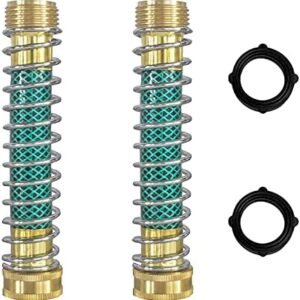 Hourleey Garden Hose Protector, Hose Extension Adapter with Coil Spring, 2 Pack