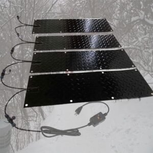 Melting Mat for Snow and Ice Removal - Slip-Proof Outdoor Stair Heated Mat with Fast 2 in/H Melting Speed - Includes Power Cord and Connecting Line - Ideal for Walkways and Entrances