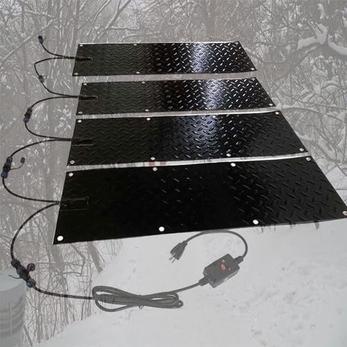 Melting Mat for Snow and Ice Removal - Slip-Proof Outdoor Stair Heated Mat with Fast 2 in/H Melting Speed - Includes Power Cord and Connecting Line - Ideal for Walkways and Entrances
