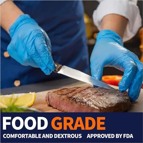 Medical Nitrile Exam Gloves, Latex-Free & Powder-Free Non-Sterile Food Safe Cleaning Disposable Glove, 100 Pcs - Image 5