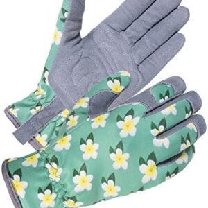 SKYDEER Womens Gardening Gloves with Super Soft Deerskin Leather Suede (SD6611/M)