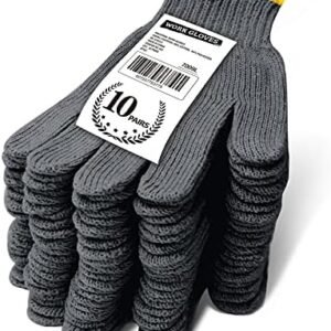 Evridwear Cotton Work Gloves Light-duty String Knit BBQ Glove Liner for Outdoor Cooking, Painting, Gardening 10/200 Pairs