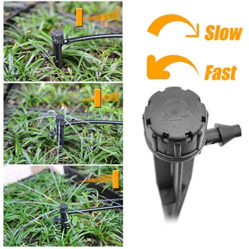 Adjustable Irrigation Drippers,Adjustable 360 Degree Water Flow Drip Irrigation System Drip Emitters for 4/7mm Tube PE Pipe for Flower beds, Vegetable Gardens, Herbs Gardens 50PCS - Image 4