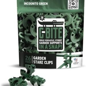 Plant Support Clips | Tomato Cage Connectors for Trellis, Garden Stakes, Wire Fence, Climbing Plants, Vine, Gardening Protection | Incognito Green | 26 Pack
