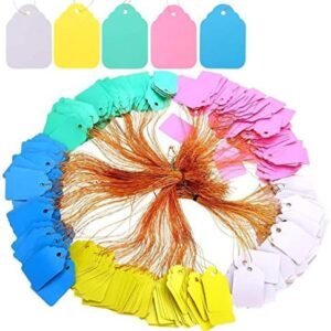 Lainrrew 500 PCS Plastic Plant Labels, Waterproof Plant Tags Markers Colorful Nursery Garden Labels Plant Marking Tags Hanging Tags with String Price Tags for Pots, Herbs, Flower (500)