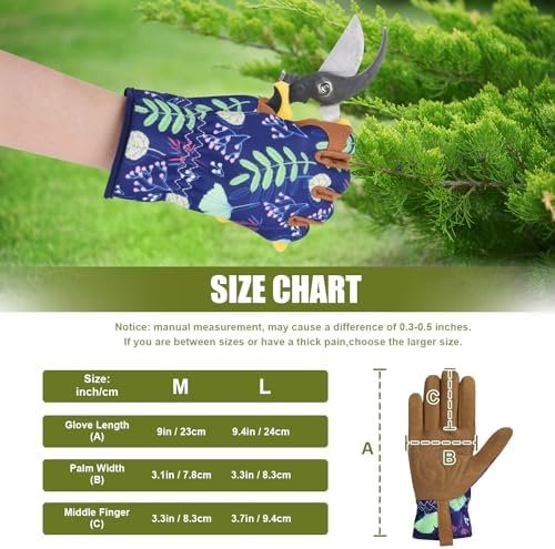 Leather Gardening Gloves Thorn Proof for Women,Womens Garden Work Gloves Gifts,Weed Pulling Gloves for Planting,Pruning - Image 2