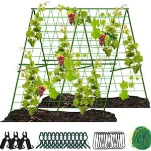 48”x 48”Foldable Cucumber Trellis Set, A-Frame Garden Trellis for Climbing Plant Outdoor, Detachable Cucumber Trellis for Raised Bed, Plant Grow Support for Tomato, Squash, Vegetable