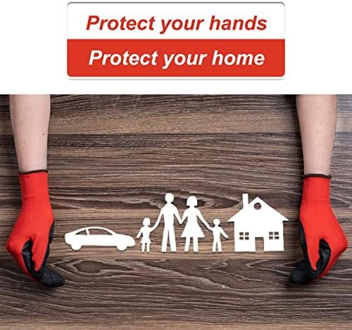 12 Pairs Rubber Coated Work Gloves, Textured Latex Palm for Grip, Construction, Warehouse and Garden Safety Gloves, Bulk Pack, Large - Image 7