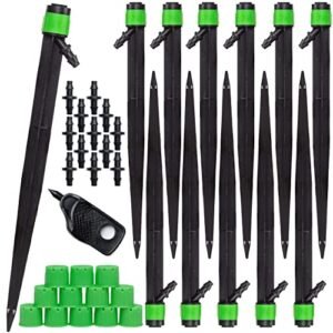 CARPATHEN 12 Drip Irrigation Emitters - Interchangeable Spare Irrigation Heads Included - ¼ inch Drip Irrigation Kit Compatible - 360 deg Adjustable Sprayer for Raised Garden Bed, Potted Plants