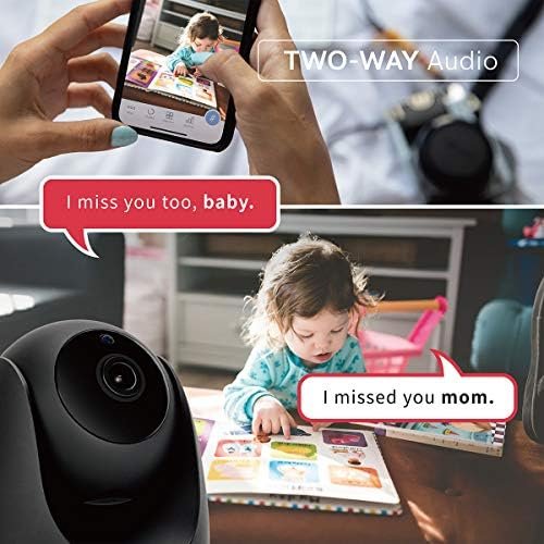 Wireless Security Camera, WiFi Indoor Camera Pan and Tilt Monitoring, HD 1080P Motion Detection, Night Vision, Remote Control, Two-Way Audio, with TF Card Slot and Cloud (Black) - Image 4